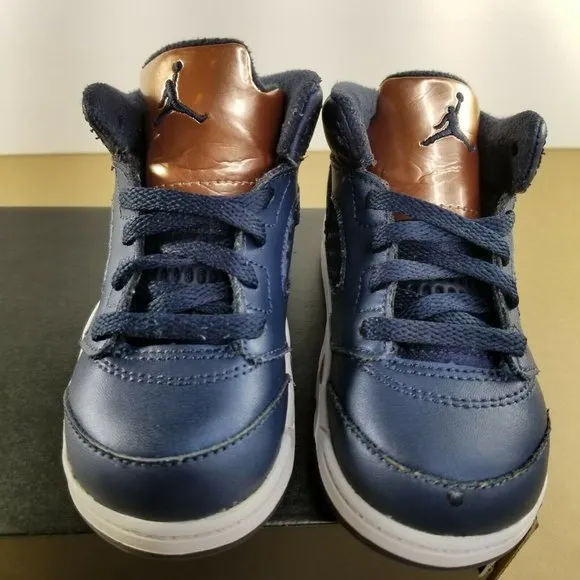 Nike Air Jordan 5 Retro Toddler's Shoes Size 7C Obsidian-Metallic Bronze 44089