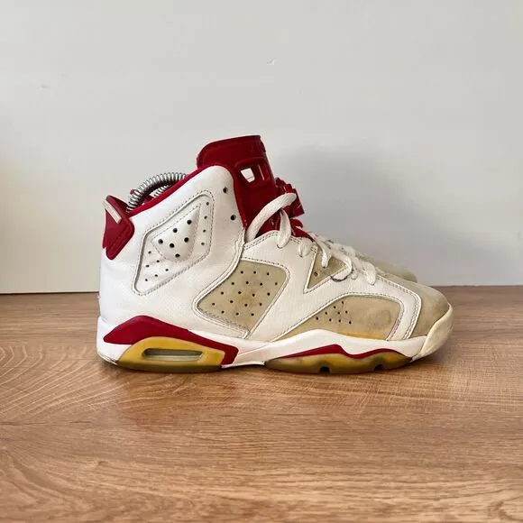 Nike Air Jordan 6 Retro Alternate 384665-113 White Red Shoes Youth Size 5