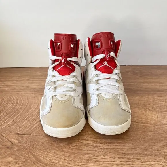 Nike Air Jordan 6 Retro Alternate 384665-113 White Red Shoes Youth Size 5