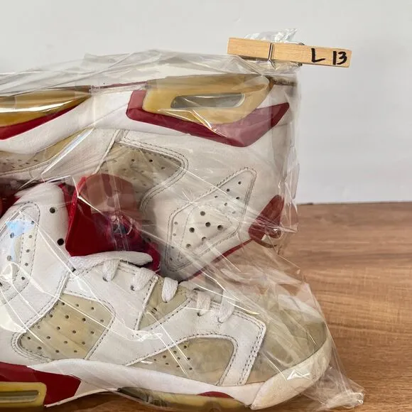 Nike Air Jordan 6 Retro Alternate 384665-113 White Red Shoes Youth Size 5