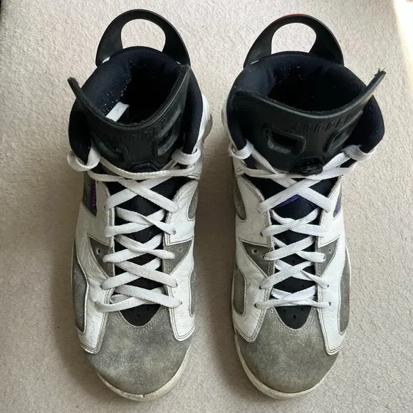 Nike Air Jordan 6 Retro Flight LTR Flint Men’s 10 CI3125-100 White Grey Black