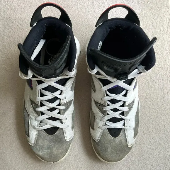 Nike Air Jordan 6 Retro Flight LTR Flint Men’s 10 CI3125-100 White Grey Black