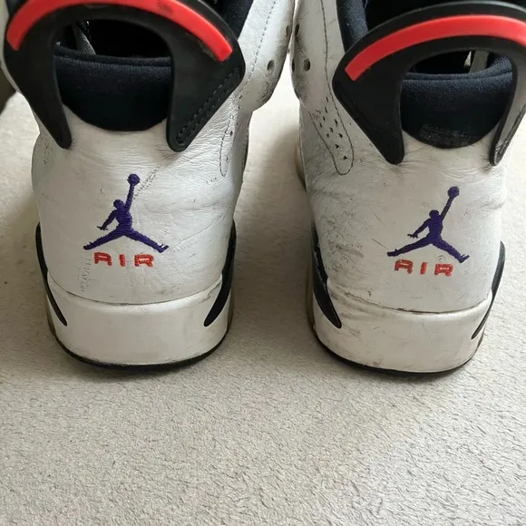 Nike Air Jordan 6 Retro Flight LTR Flint Men’s 10 CI3125-100 White Grey Black