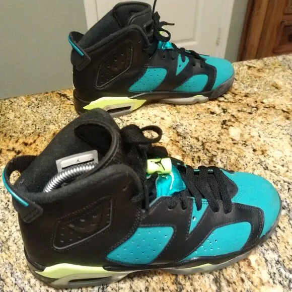 NIKE Air Jordan 6 Retro Turbo Black Mid Shoes - Youth 4.5 | Womens 6- 543390 043