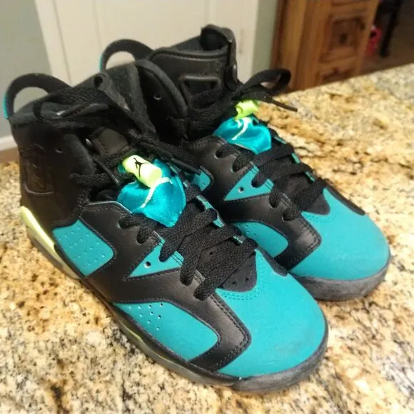 NIKE Air Jordan 6 Retro Turbo Black Mid Shoes - Youth 4.5 | Womens 6- 543390 043