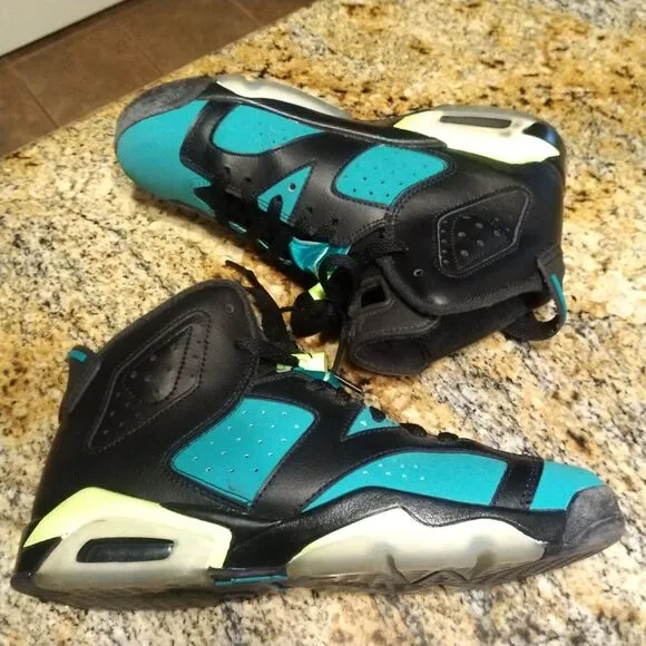 NIKE Air Jordan 6 Retro Turbo Black Mid Shoes - Youth 4.5 | Womens 6- 543390 043