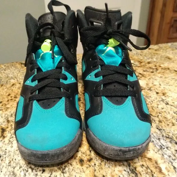 NIKE Air Jordan 6 Retro Turbo Black Mid Shoes - Youth 4.5 | Womens 6- 543390 043