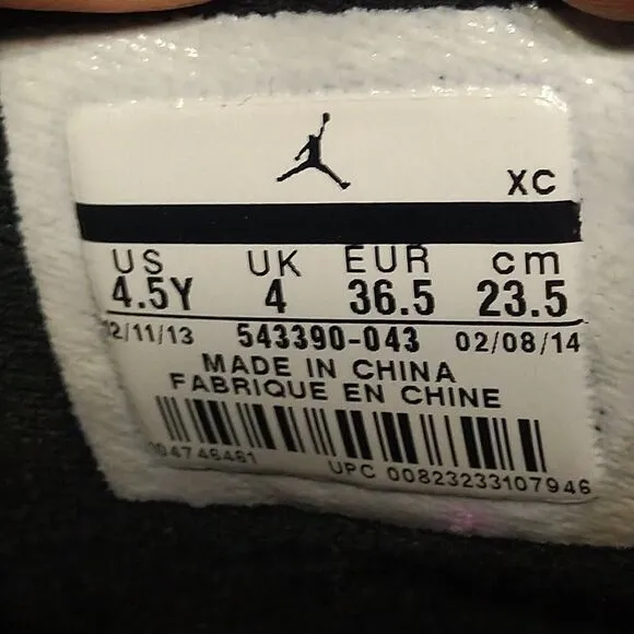 NIKE Air Jordan 6 Retro Turbo Black Mid Shoes - Youth 4.5 | Womens 6- 543390 043