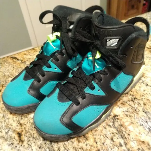NIKE Air Jordan 6 Retro Turbo Black Mid Shoes - Youth 4.5 | Womens 6- 543390 043