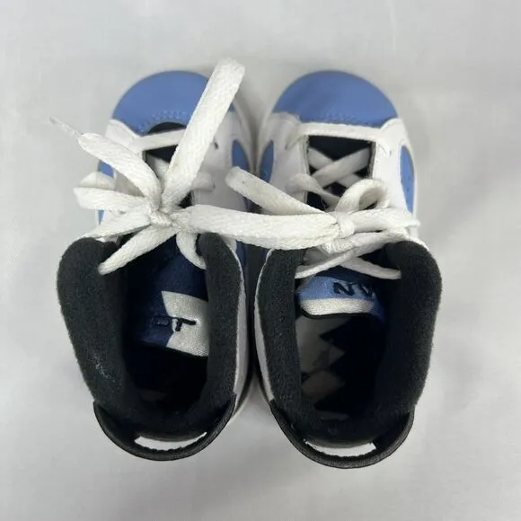 Nike Air Jordan 6 Retro UNC Toddler Shoes Size 5C White Blue DV3606-410