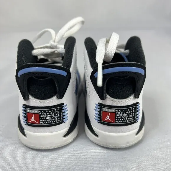 Nike Air Jordan 6 Retro UNC Toddler Shoes Size 5C White Blue DV3606-410