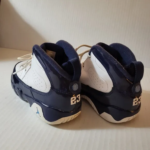 Nike Air Jordan 9 Retro  Kids Shoes - White &amp; Blue Sneaker Size 10 Boys/Toddler