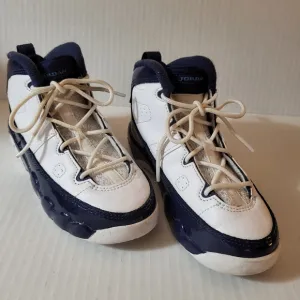 Nike Air Jordan 9 Retro  Kids Shoes - White &amp; Blue Sneaker Size 10 Boys/Toddler