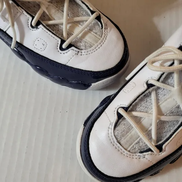 Nike Air Jordan 9 Retro  Kids Shoes - White &amp; Blue Sneaker Size 10 Boys/Toddler