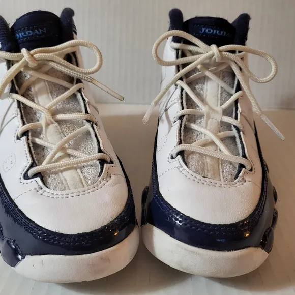 Nike Air Jordan 9 Retro  Kids Shoes - White &amp; Blue Sneaker Size 10 Boys/Toddler