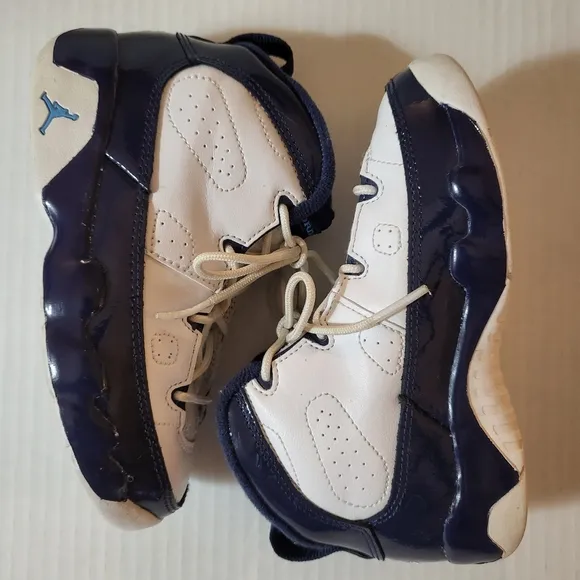 Nike Air Jordan 9 Retro  Kids Shoes - White &amp; Blue Sneaker Size 10 Boys/Toddler