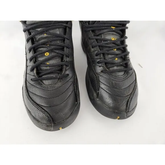 Nike Air Jordan Black Sneakers Mid 12 Retro Big Kids Shoes Basketball Size 4Y