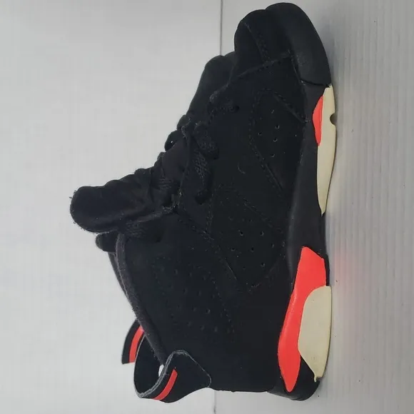 Nike Air Jordan Infrared 6 Sneakers Shoes Black Red High Tops Toddler Size 9 KID