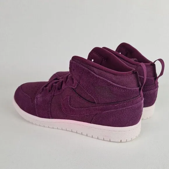 Nike Air Jordan Retro 1 Mid Bordeaux Shoes Little Kids Sneakers