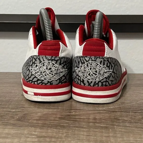 Nike Air Jordan 3 Low Retro GS Youth Shoes Size 4.5 White/Red