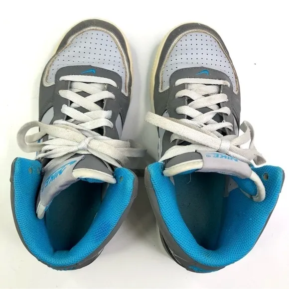Nike Air mid high tops grey blue youth 2012 6.5