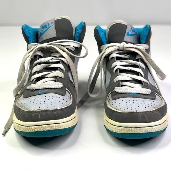 Nike Air mid high tops grey blue youth 2012 6.5