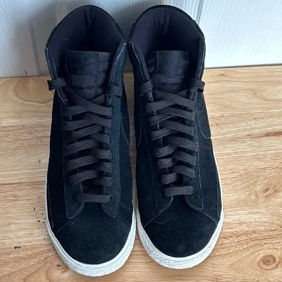 Nike Black Leather Suede Blazers High-Top Sneakers size 6.5 Y