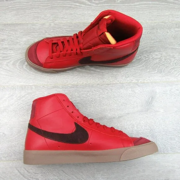Nike Blazer Mid '77 Vintage Skate Shoes Mens Size 10 Red Burgundy NEW