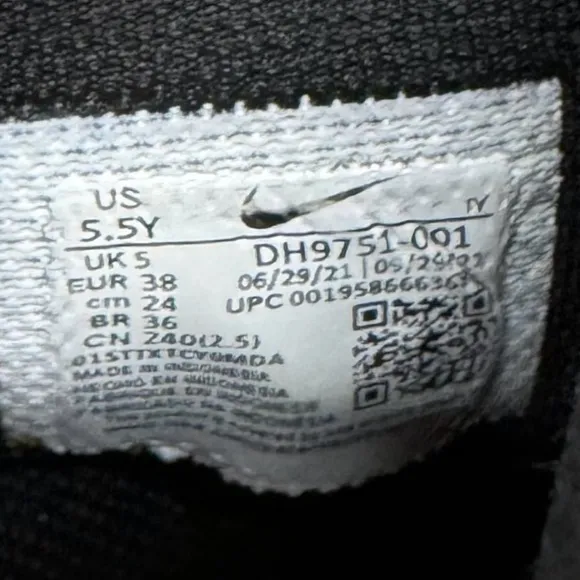 Nike Dunk High GS Venom Black White Anthracite #DH9751-001 Shoes 5.5Y Womens 7.5