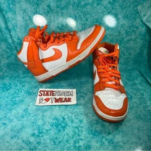 Nike Dunk High Orange White Syracuse Men’s Leather Retro Shoes Size 10