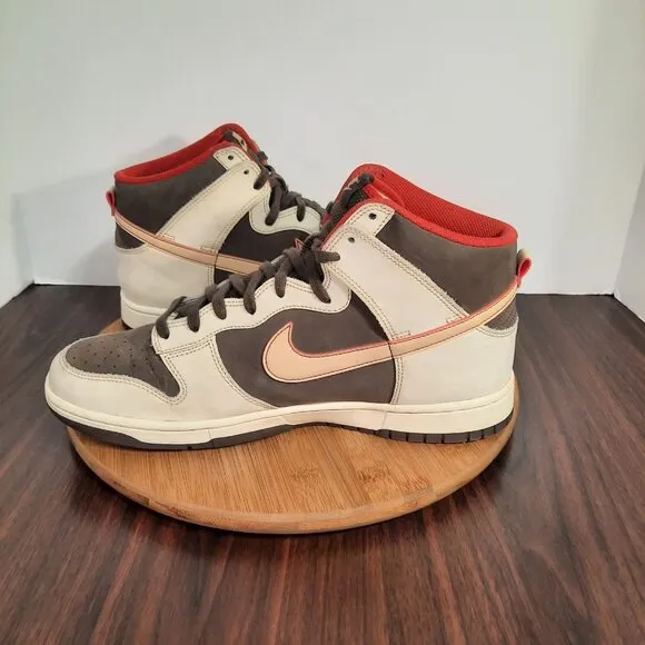 Nike Dunk High SE Mens Size 12 Shoes Baroque Brown Leather Basketball Sneakers