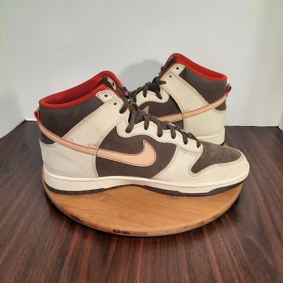 Nike Dunk High SE Mens Size 12 Shoes Baroque Brown Leather Basketball Sneakers