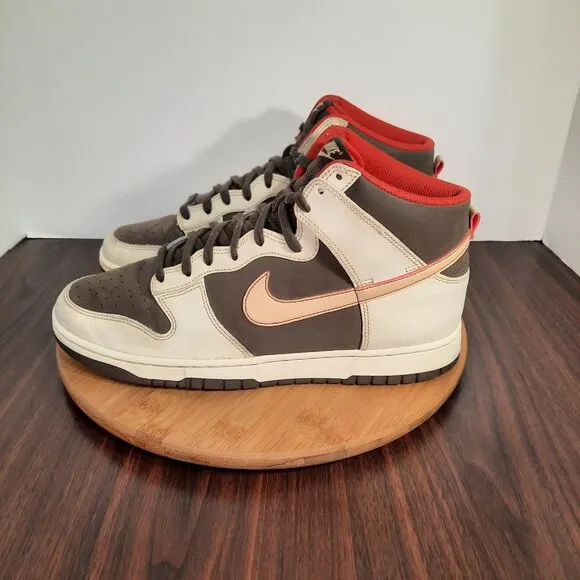 Nike Dunk High SE Mens Size 12 Shoes Baroque Brown Leather Basketball Sneakers
