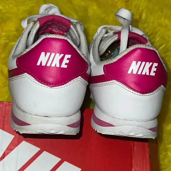 Nike girl White and Pink Cortez sneakers