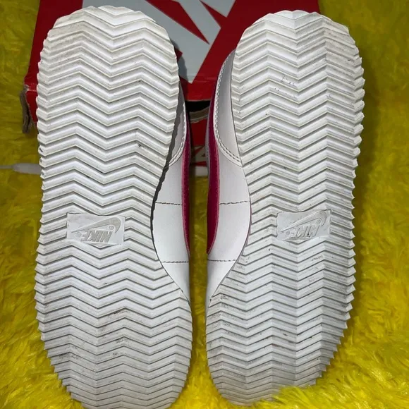 Nike girl White and Pink Cortez sneakers