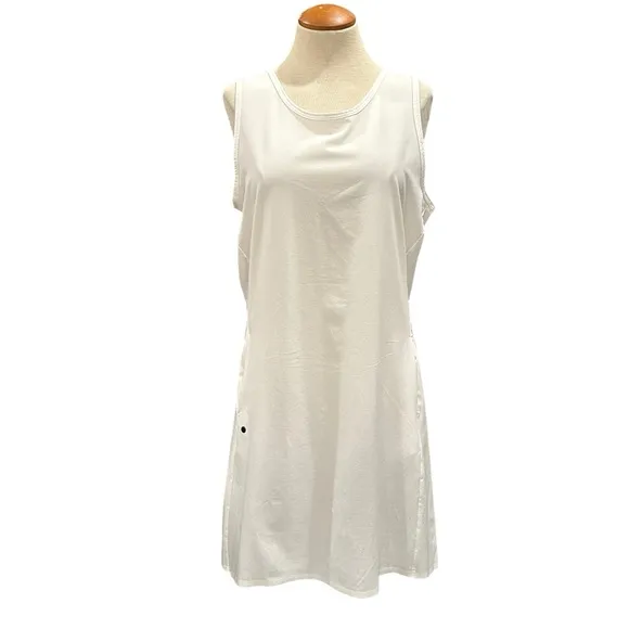 NIKE GOLF DRI-FIT WHITE TANK DRESS ACTIVEWEAR ATHLEISURE PLEATED SKIRT SUMMER