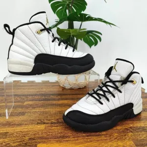 Nike Kid's Air Jordan 12 Retro Taxi University White Leather Shoes Size 13C