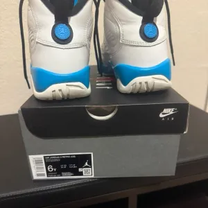 Nike Kids Air Jordan 9 Retro Shoes - White and Blue