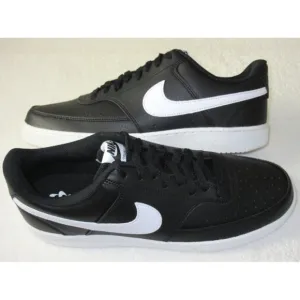 Nike Men's Court Vision Lo Next Nature Leather Shoes Black White Sizes NIB