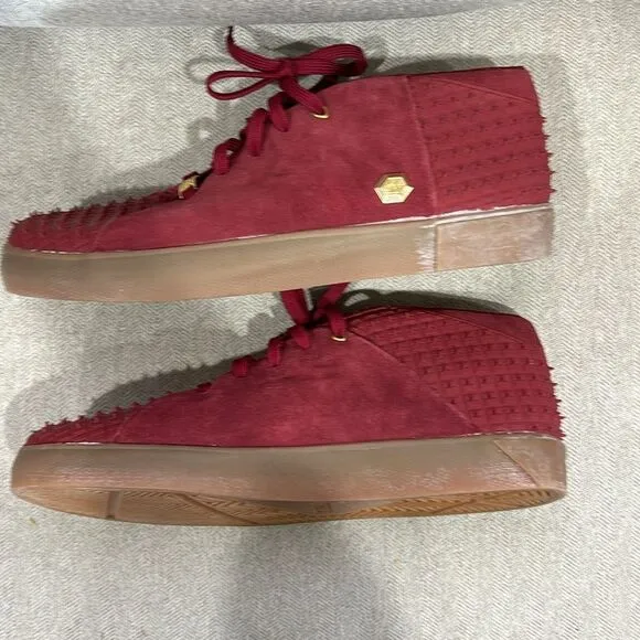 Nike Men's Lebron XIII Lifestyle 13 Red Leather Sneakers Size 12