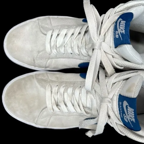 NIKE SB Zoom Blazer Mid Skate Sneakers White/Court Blue Men's 9 Women's 10.5