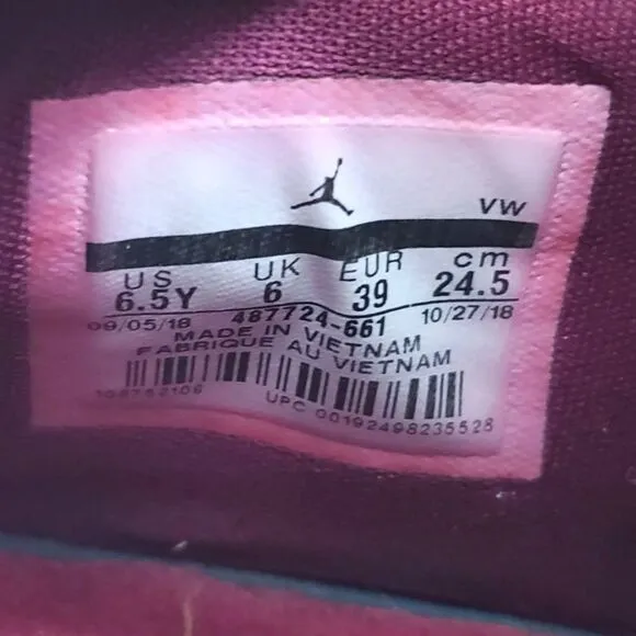 NIKE Shoes AIR JORDAN 4 RETRO GS Youth Size 6.5Y Purple White Sneaker 487724-661