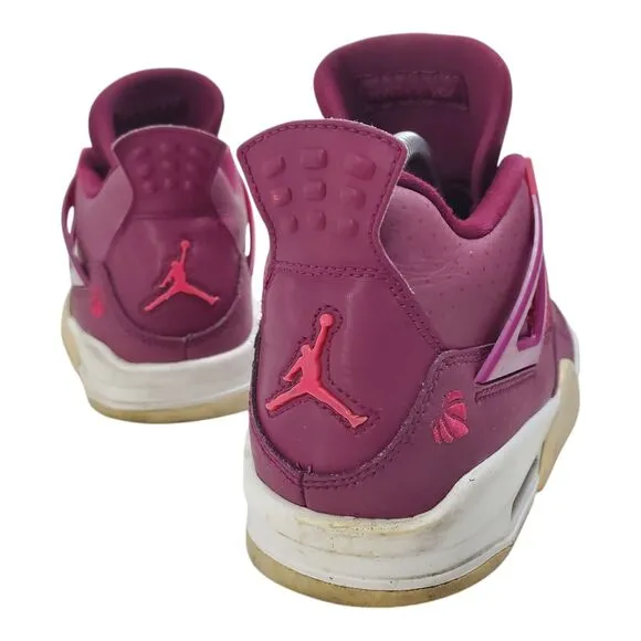 NIKE Shoes AIR JORDAN 4 RETRO GS Youth Size 6.5Y Purple White Sneaker 487724-661
