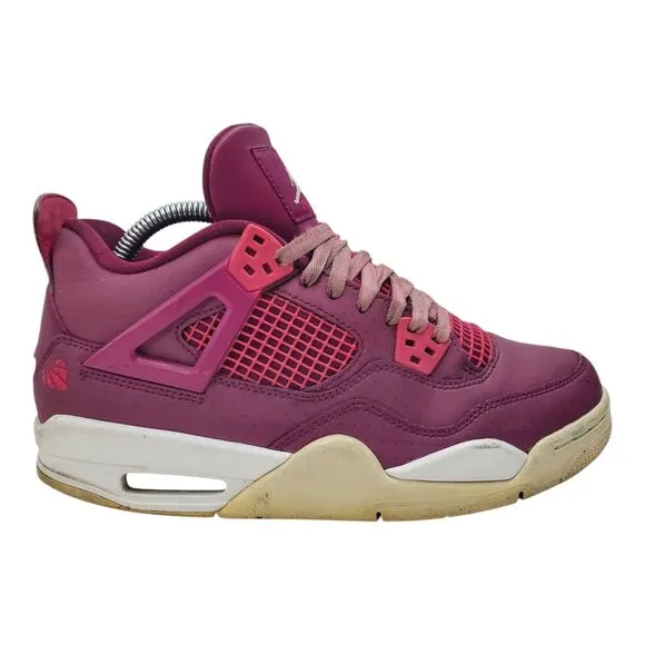 NIKE Shoes AIR JORDAN 4 RETRO GS Youth Size 6.5Y Purple White Sneaker 487724-661