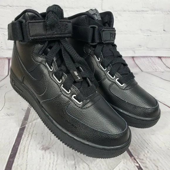 Nike Women's Size 7.5 Black Air Force 1 High Utility  Shoes