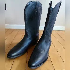 Nocona Classic Black Leather Cowboy Boots