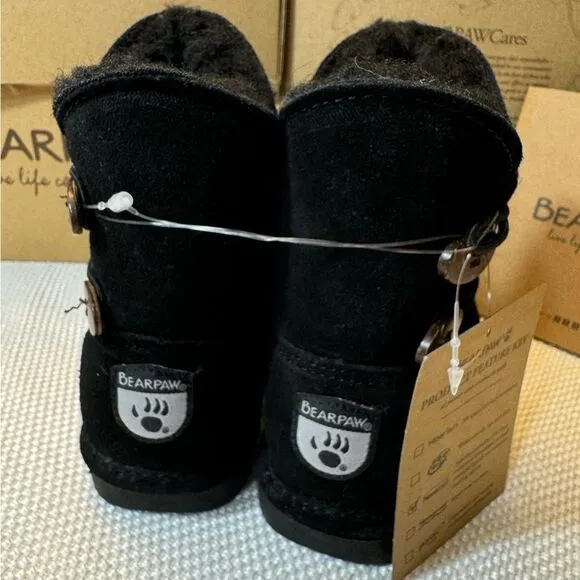 NWT Bearpaw Rosaline toddler boots cowhide suede exterior wool blend interior