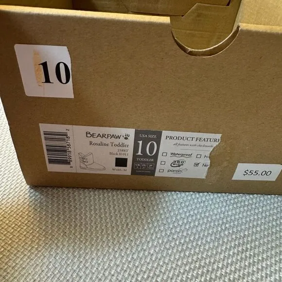NWT Bearpaw Rosaline toddler boots cowhide suede exterior wool blend interior