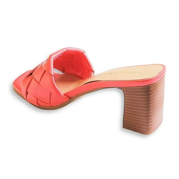 NWT CHRISTIAN DI RICCIO Italy Woven One Band Block Heel Slide on Sandals