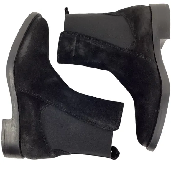 NWT Emanuelle Crasto Chelsea Suede Leather Boots Black